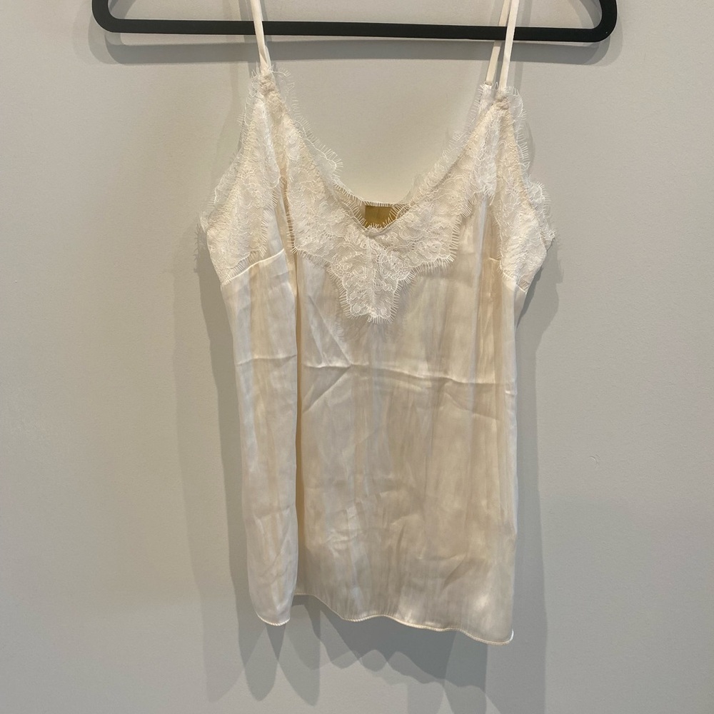 Ivory satin with lace tank